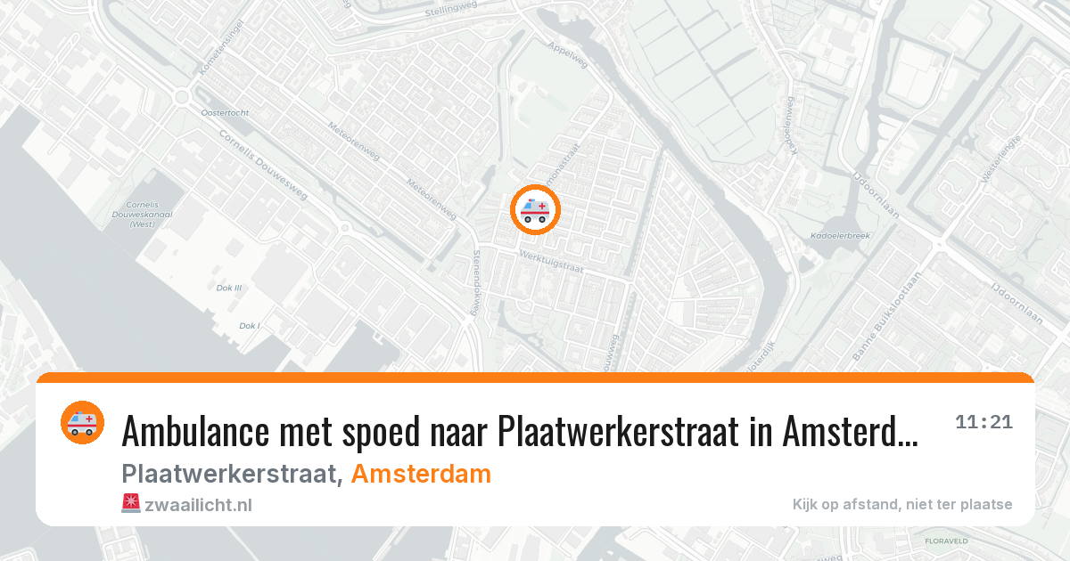 Ambulance met spoed naar Plaatwerkerstraat in Amsterdam — 7 jul 2026