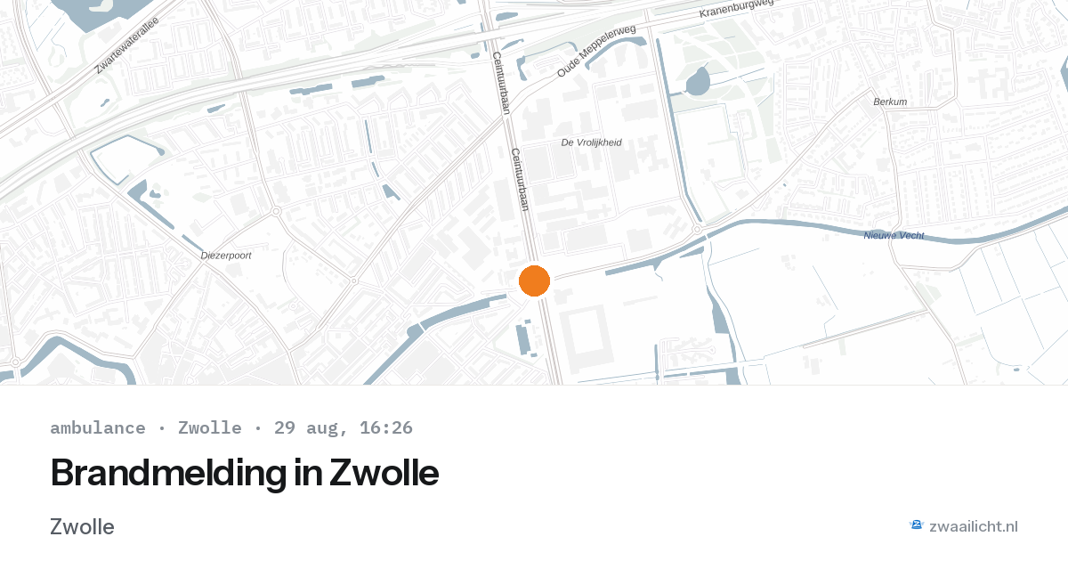 Brandmelding in Zwolle — 29 aug 2026