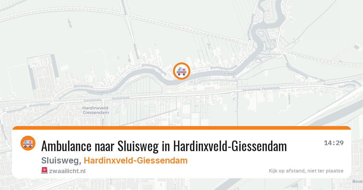 Ambulance naar Sluisweg in Hardinxveld-Giessendam — 18 jun 2026