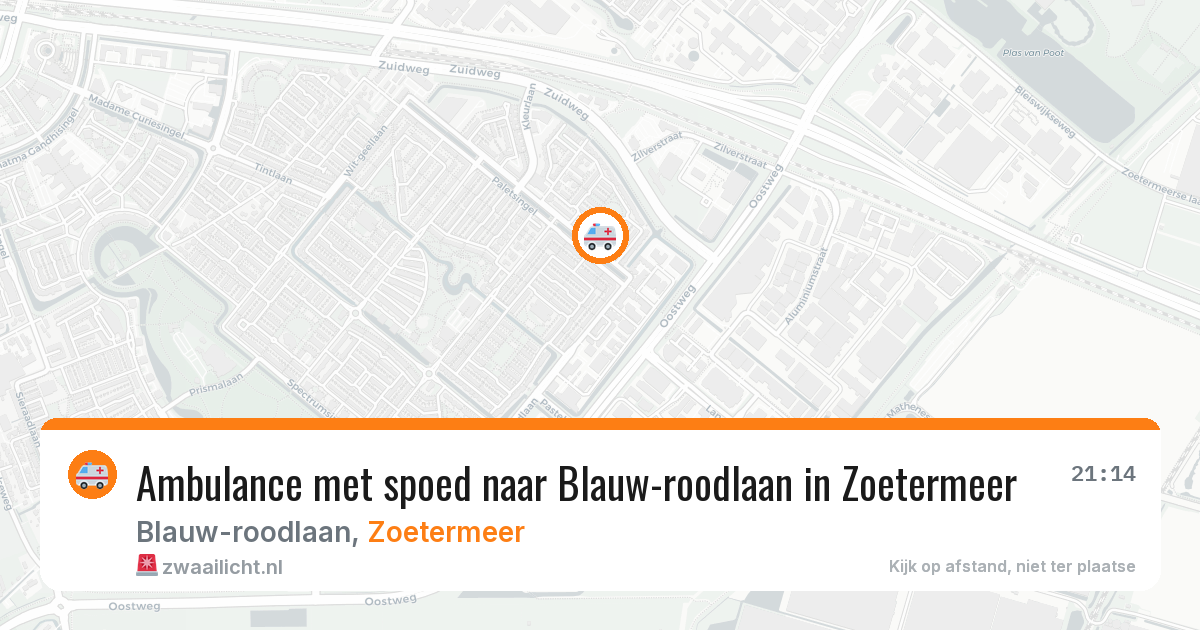 Ambulance met spoed naar Blauw-roodlaan in Zoetermeer — 29 mrt 2026