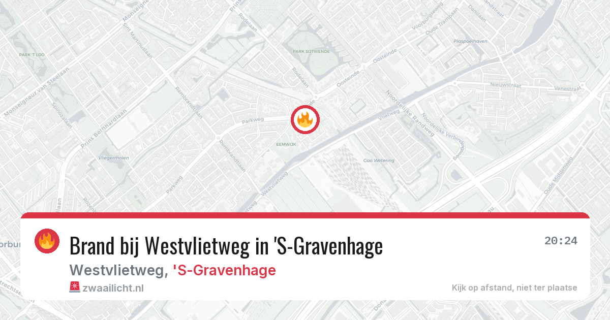 Brand bij Westvlietweg in 'S-Gravenhage — 1 aug 2026
