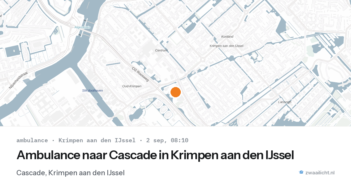 Ambulance naar Cascade in Krimpen aan den IJssel — 2 sep 2026