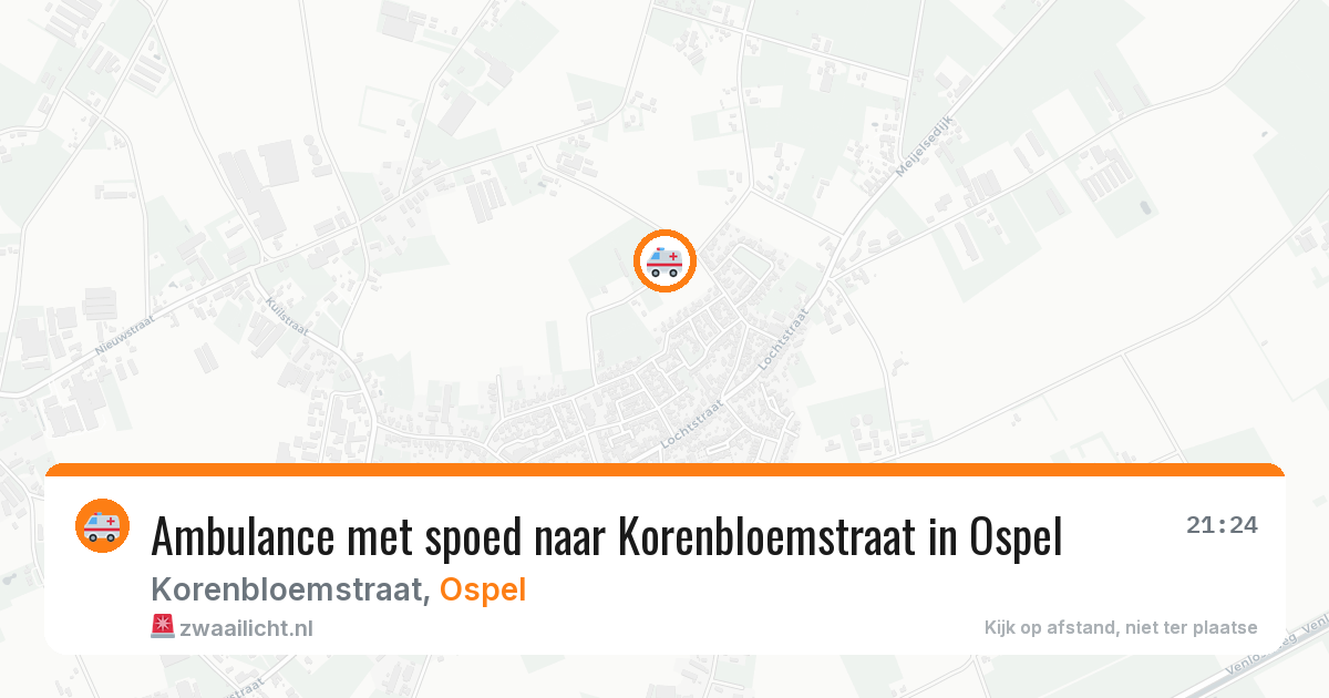 Ambulance met spoed naar Korenbloemstraat in Ospel — 4 jul 2026
