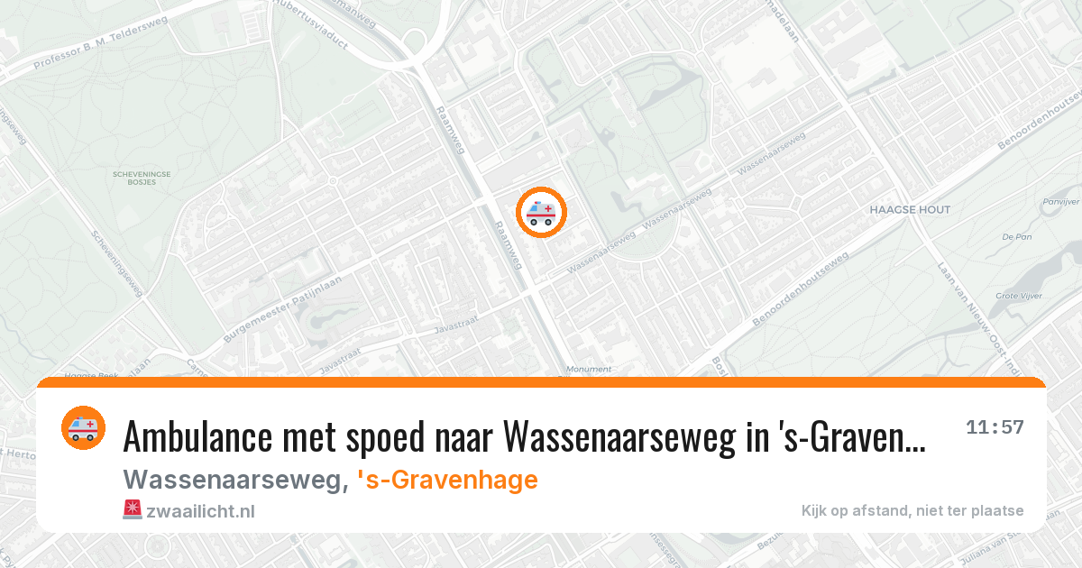 Ambulance met spoed naar Wassenaarseweg in 's-Gravenhage — 16 mrt 2026