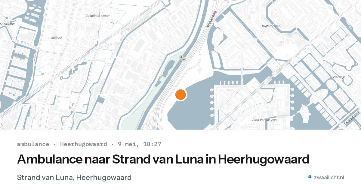 Ambulance naar Strand van Luna in Heerhugowaard — 9 mei 2026