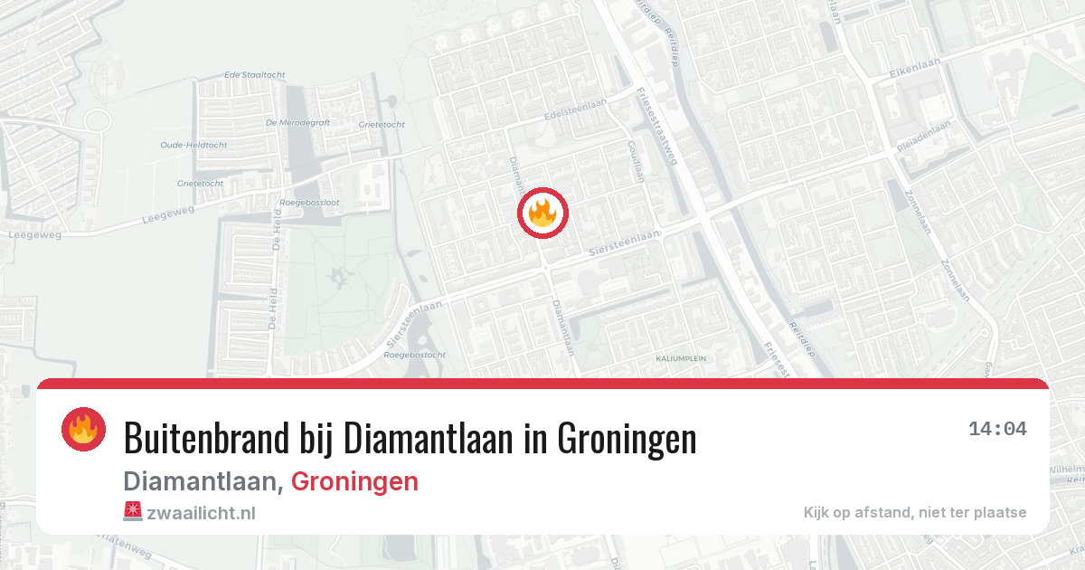 Buitenbrand bij Diamantlaan in Groningen — 24 jun 2026