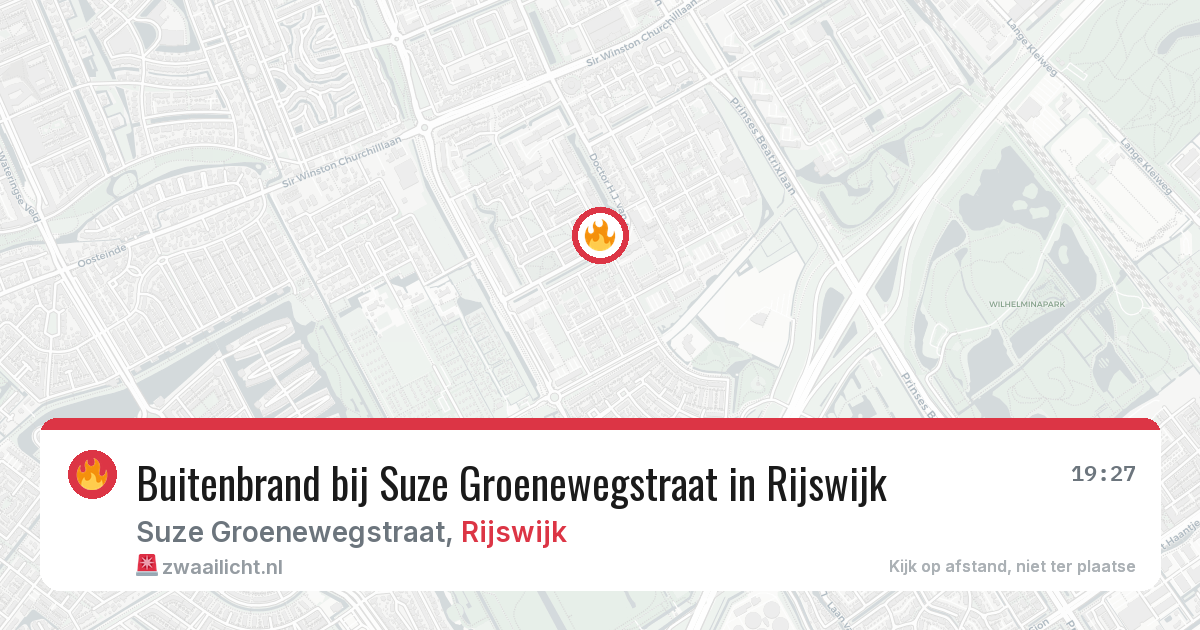 Buitenbrand bij Suze Groenewegstraat in Rijswijk — 12 aug 2026