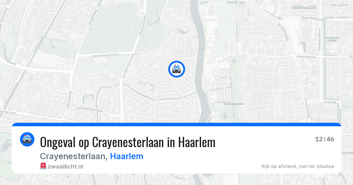 Ongeval op Crayenesterlaan in Haarlem — 8 aug 2026
