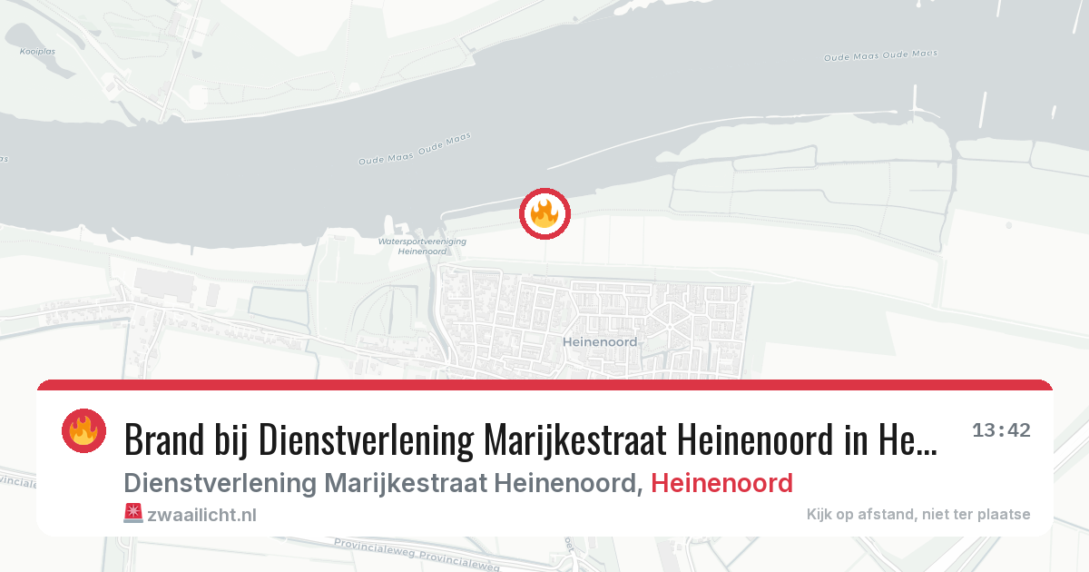 Brand bij Dienstverlening Marijkestraat Heinenoord in Heinenoord — 11 aug 2026