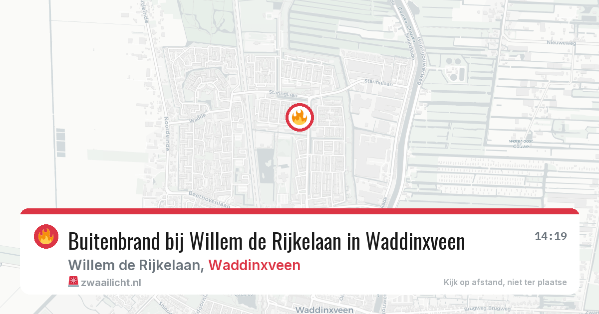Buitenbrand bij Willem de Rijkelaan in Waddinxveen — 6 apr 2026