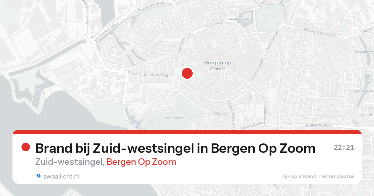 Brand bij Zuid-westsingel in Bergen Op Zoom — 24 aug 2026