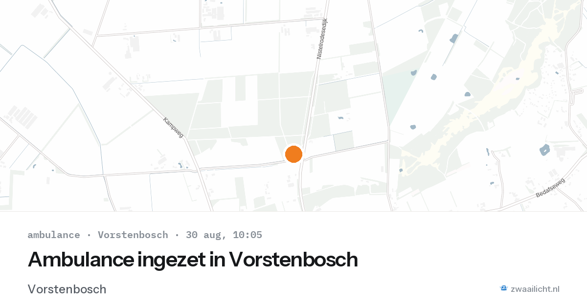 Ambulance ingezet in Vorstenbosch — 30 aug 2026