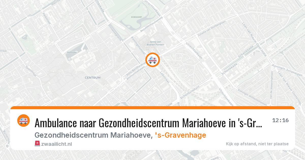 Ambulance naar Gezondheidscentrum Mariahoeve in 's-Gravenhage — 26 mei 2026