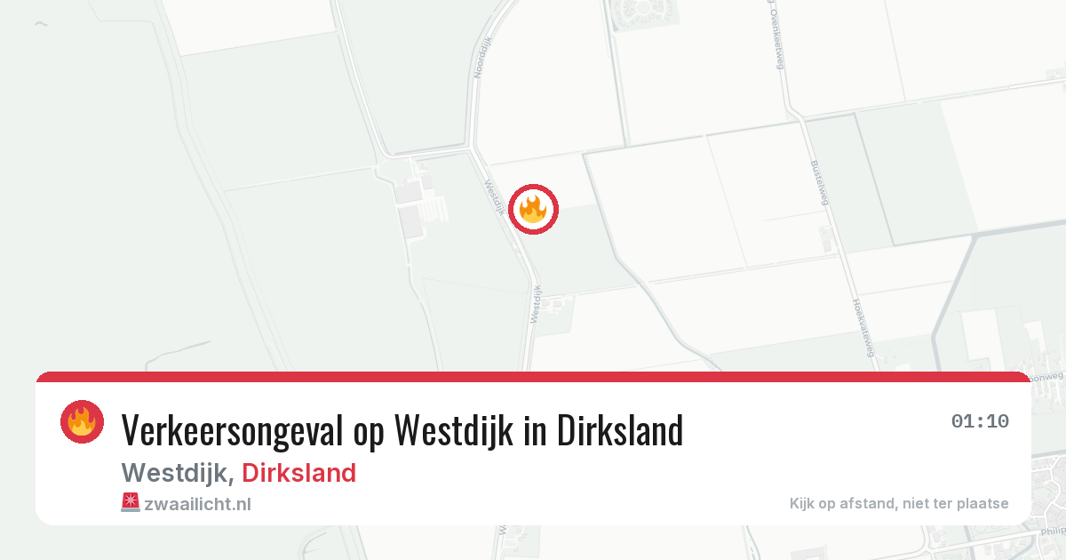Verkeersongeval op Westdijk in Dirksland — 19 jul 2026