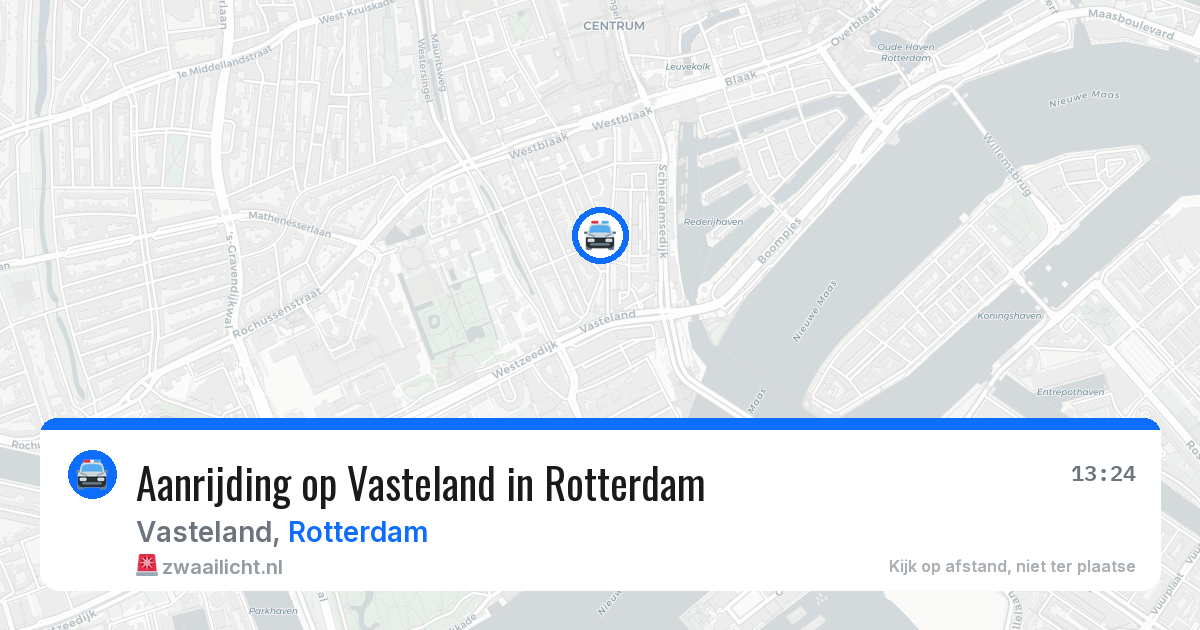 Aanrijding op Vasteland in Rotterdam — 14 mrt 2026