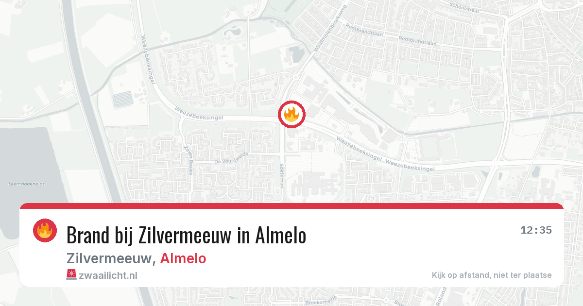 Brand bij Zilvermeeuw in Almelo — 2 aug 2026