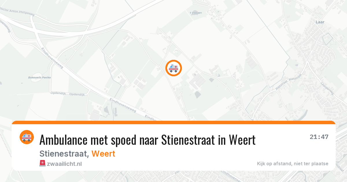 Ambulance met spoed naar Stienestraat in Weert — 12 jul 2026