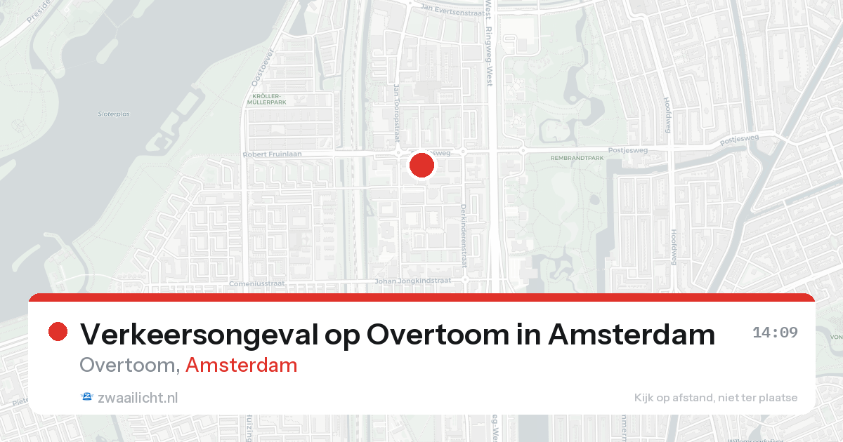 Verkeersongeval op Overtoom in Amsterdam — 12 jun 2026
