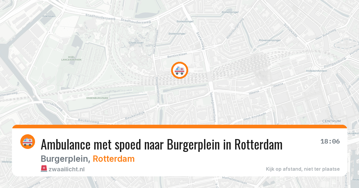 Ambulance met spoed naar Burgerplein in Rotterdam — 16 mrt 2026