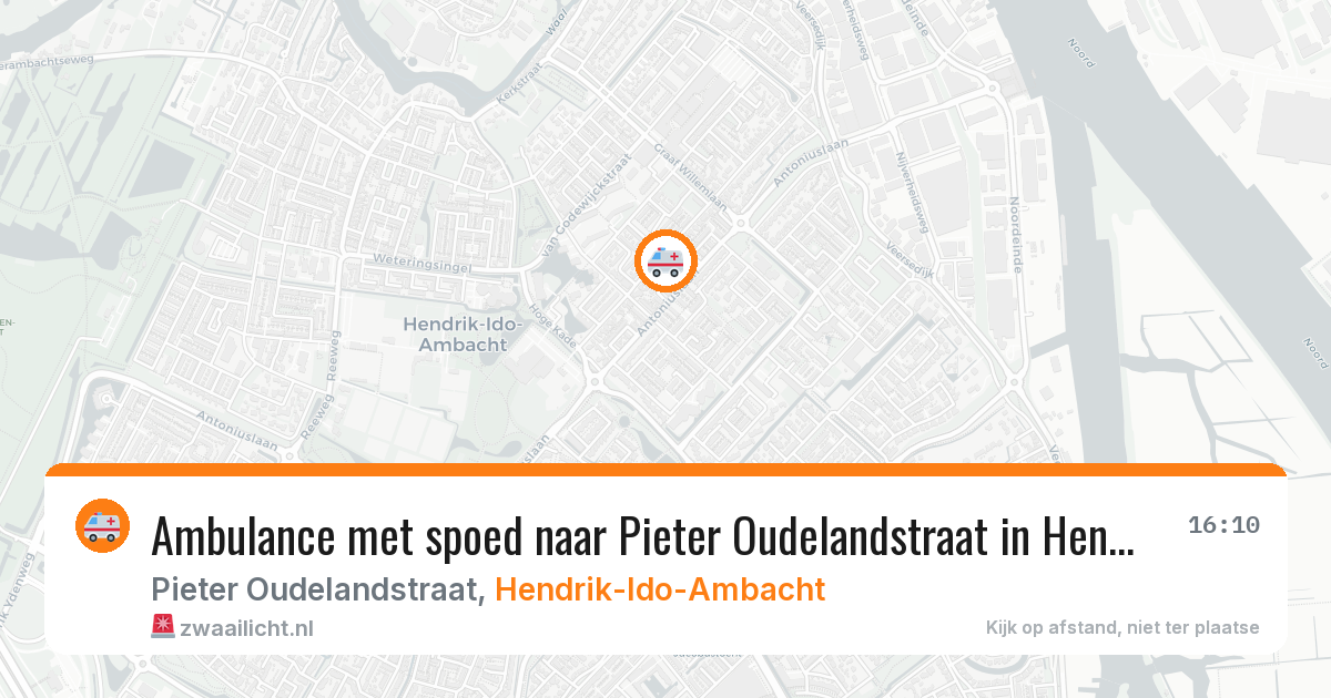 Ambulance met spoed naar Pieter Oudelandstraat in Hendrik-Ido-Ambacht — 30 jun 2026