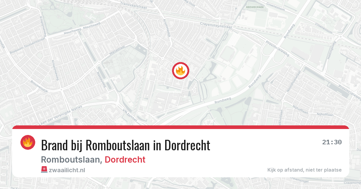 Brand bij Romboutslaan in Dordrecht — 16 jun 2026