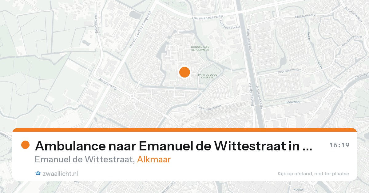 Ambulance naar Emanuel de Wittestraat in Alkmaar — 25 aug 2026