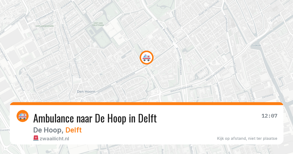 Ambulance naar De Hoop in Delft — 2 jul 2026