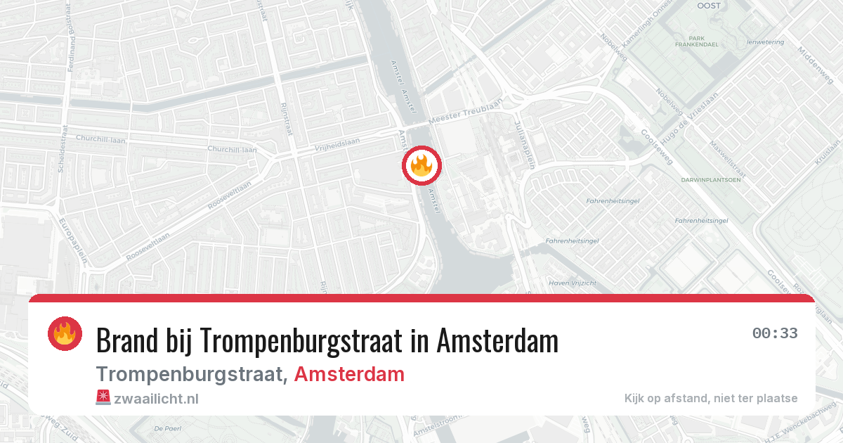 Brand bij Trompenburgstraat in Amsterdam — 23 jun 2026