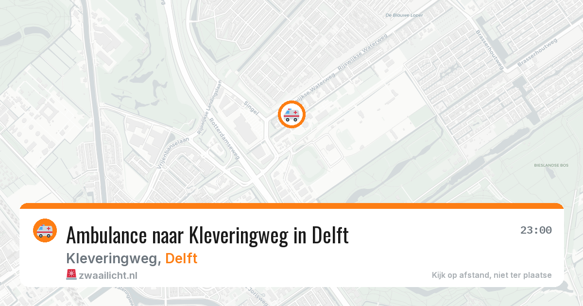 Ambulance naar Kleveringweg in Delft — 22 mei 2026