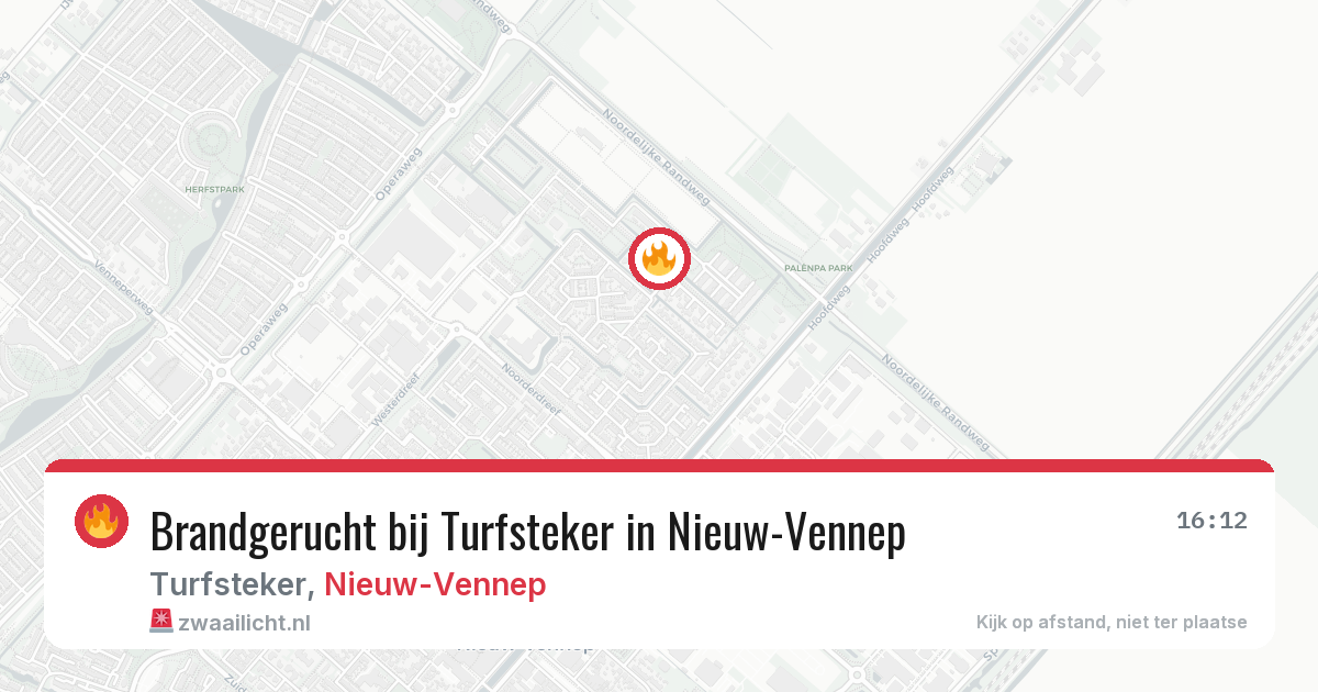 Brandgerucht bij Turfsteker in Nieuw-Vennep — 8 feb 2026
