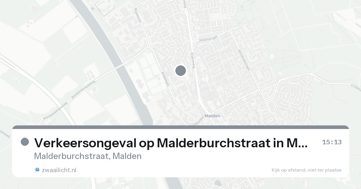 Verkeersongeval op Malderburchstraat in Malden — 17 aug 2026
