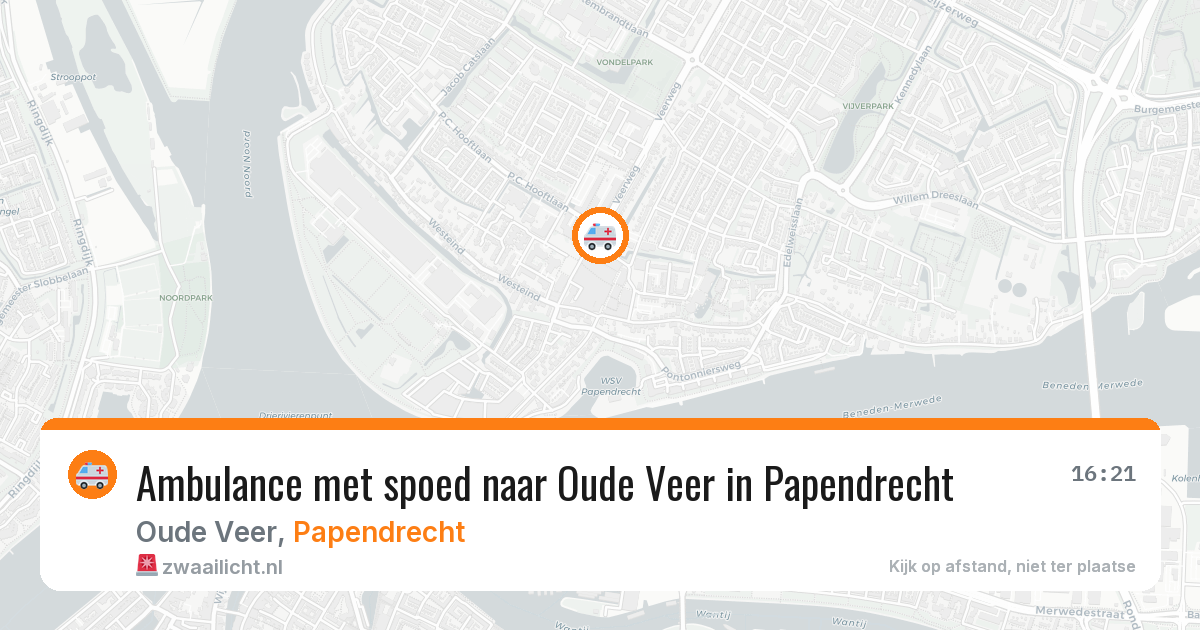 Ambulance met spoed naar Oude Veer in Papendrecht — 29 apr 2026