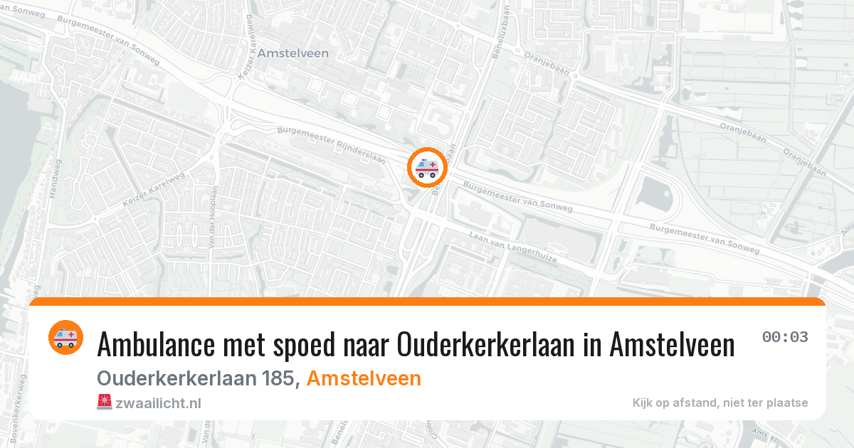 Ambulance met spoed naar Ouderkerkerlaan in Amstelveen — 17 jun 2026