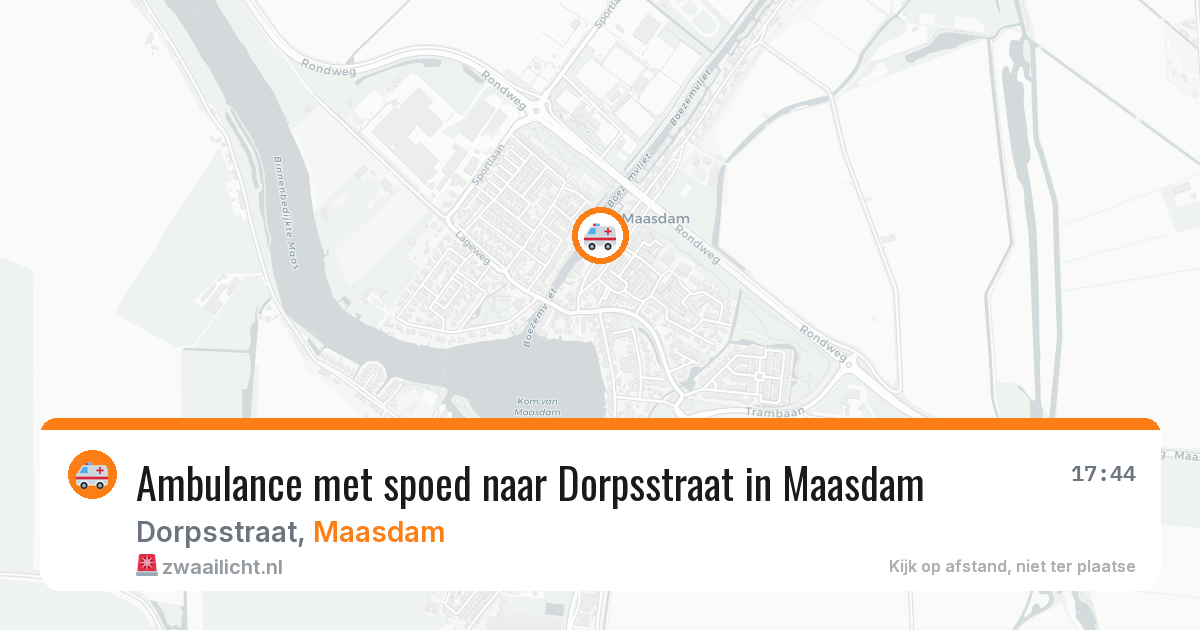Ambulance met spoed naar Dorpsstraat in Maasdam — 1 aug 2026