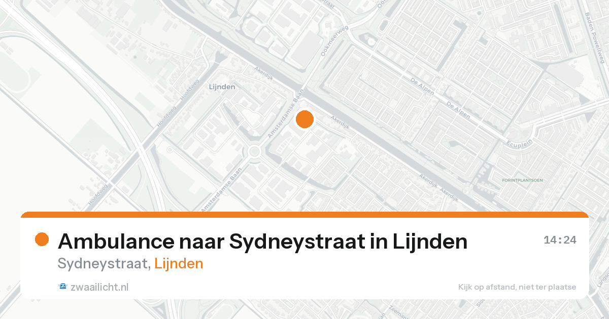 Ambulance naar Sydneystraat in Lijnden — 16 aug 2026