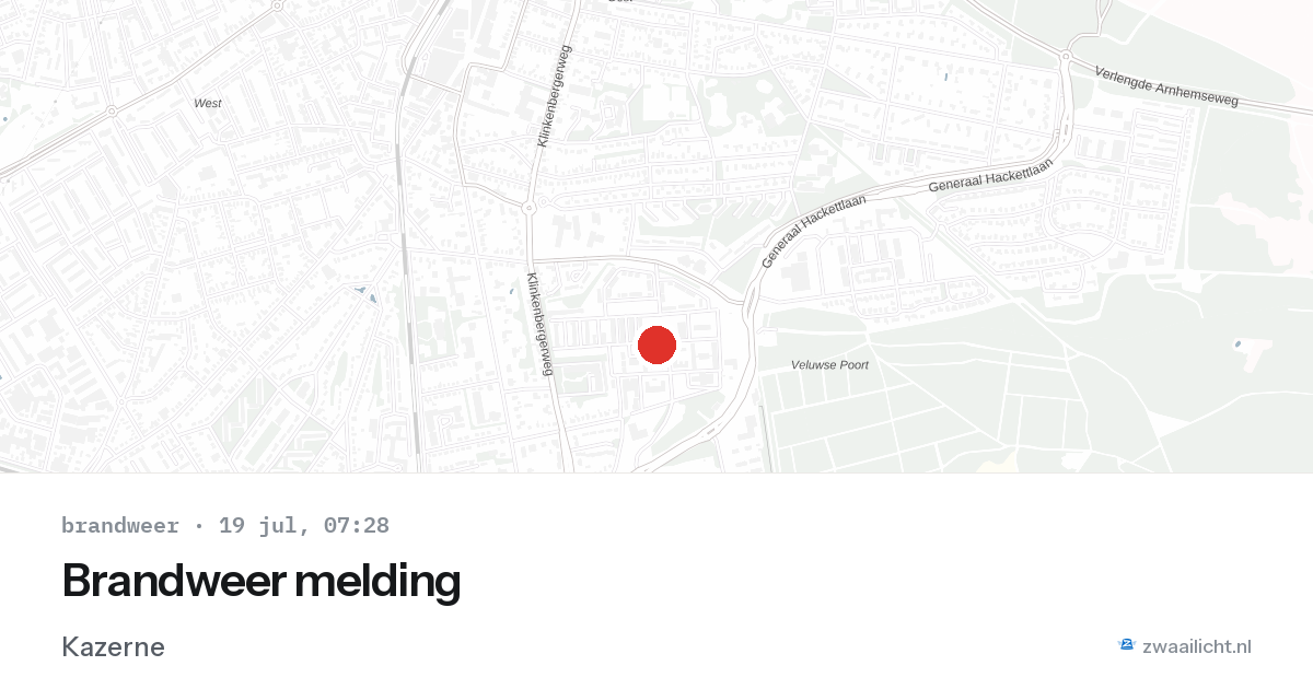 Brandweer melding — 19 jul 2026