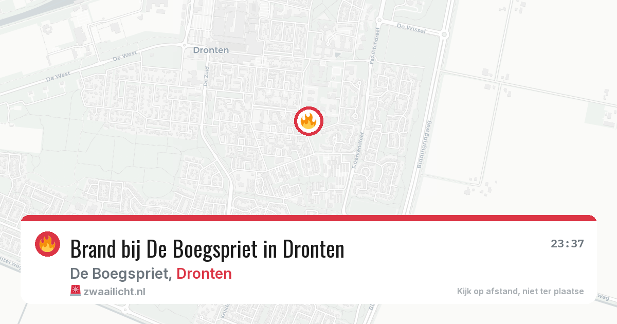 Brand bij De Boegspriet in Dronten — 28 jun 2026