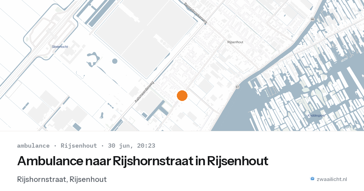 Ambulance naar Rijshornstraat in Rijsenhout — 30 jun 2026