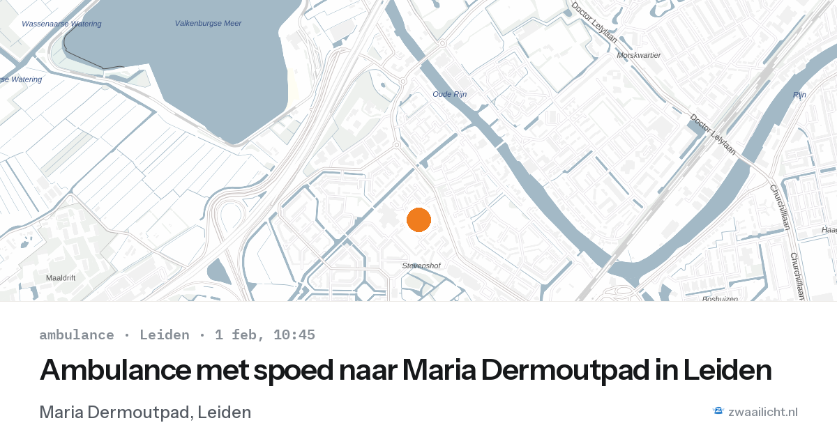 Ambulance met spoed naar Maria Dermoutpad in Leiden — 1 feb 2026