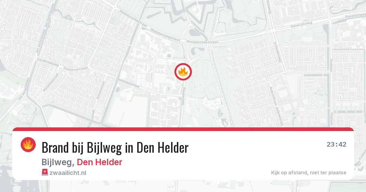Brand bij Bijlweg in Den Helder — 4 aug 2026