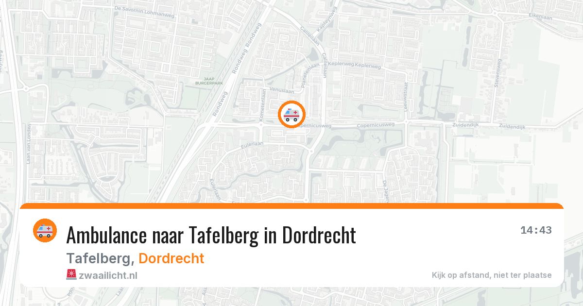Ambulance naar Tafelberg in Dordrecht — 27 mei 2026
