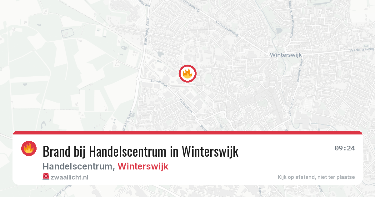 Brand bij Handelscentrum in Winterswijk — 5 aug 2026