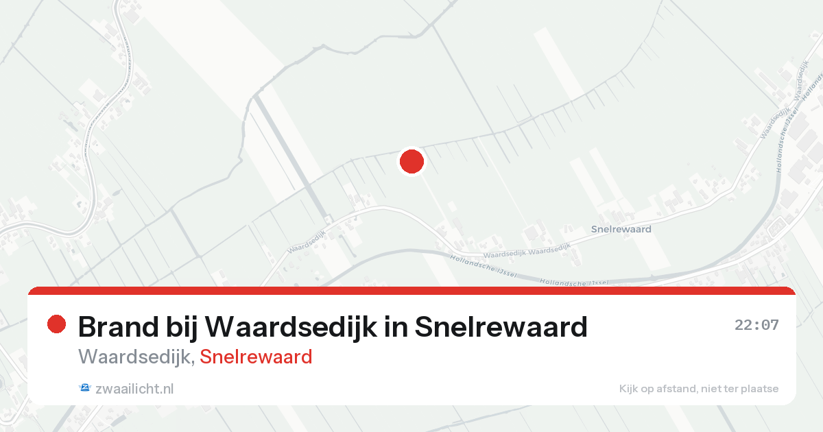 Brand bij Waardsedijk in Snelrewaard — 19 aug 2026