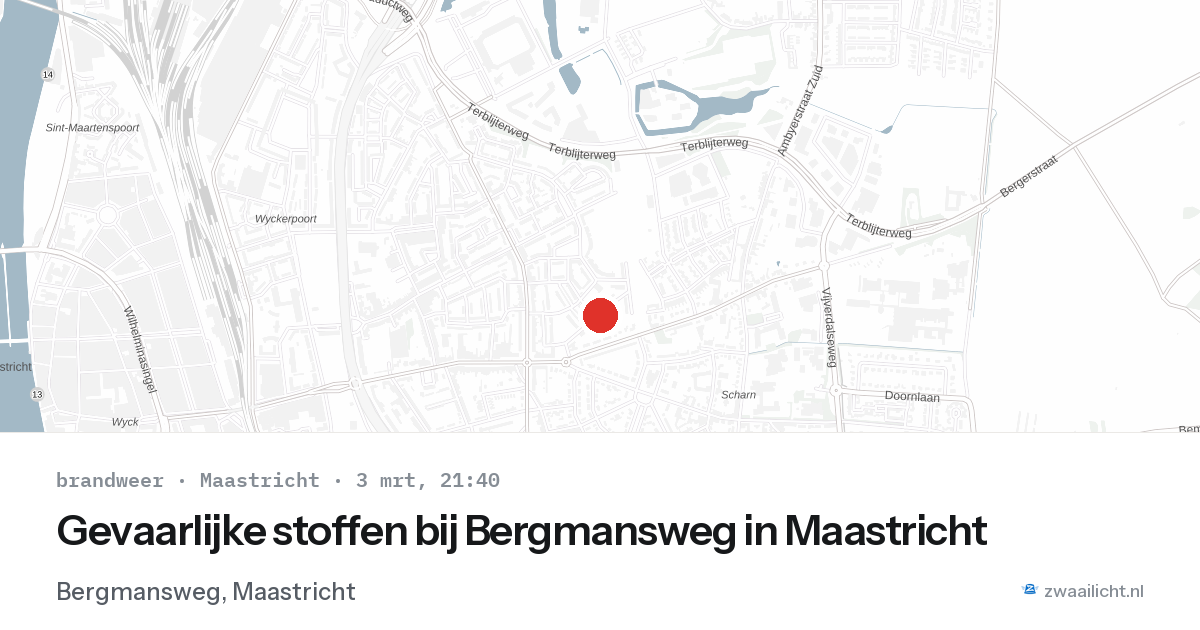 Gevaarlijke stoffen bij Bergmansweg in Maastricht — 3 mrt 2026