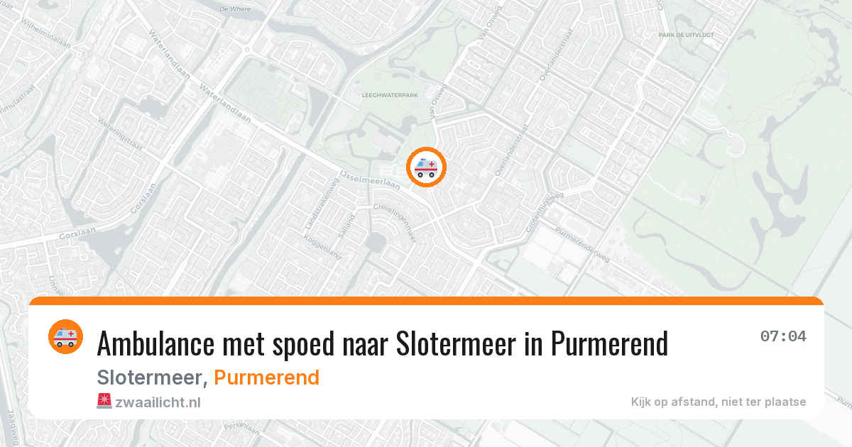 Ambulance met spoed naar Slotermeer in Purmerend — 16 jul 2026