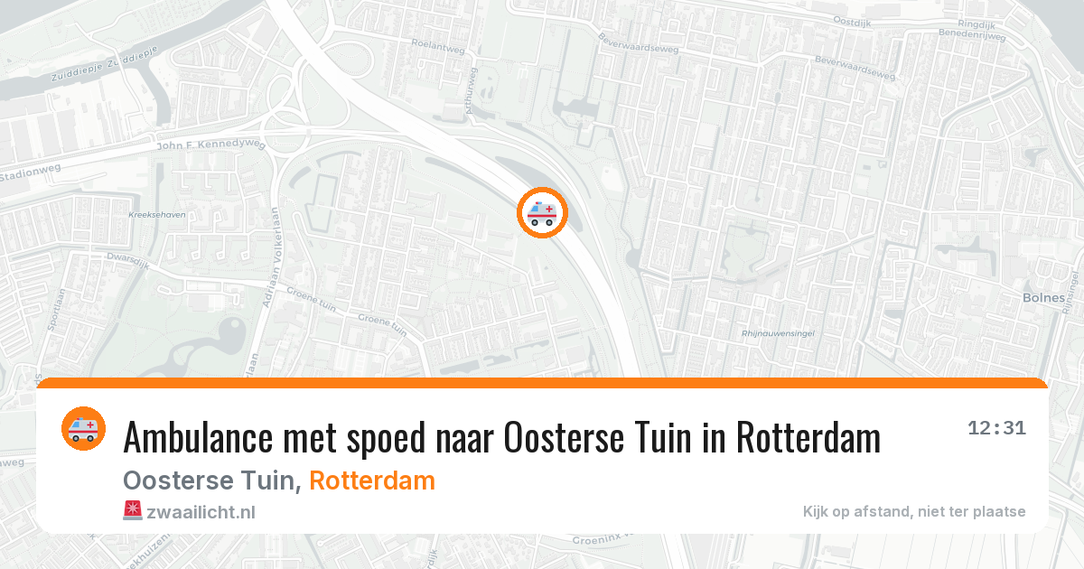 Ambulance met spoed naar Oosterse Tuin in Rotterdam — 21 jun 2026