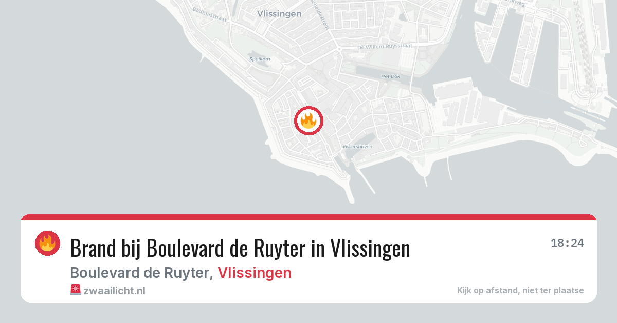 Brand bij Boulevard de Ruyter in Vlissingen — 24 jun 2026