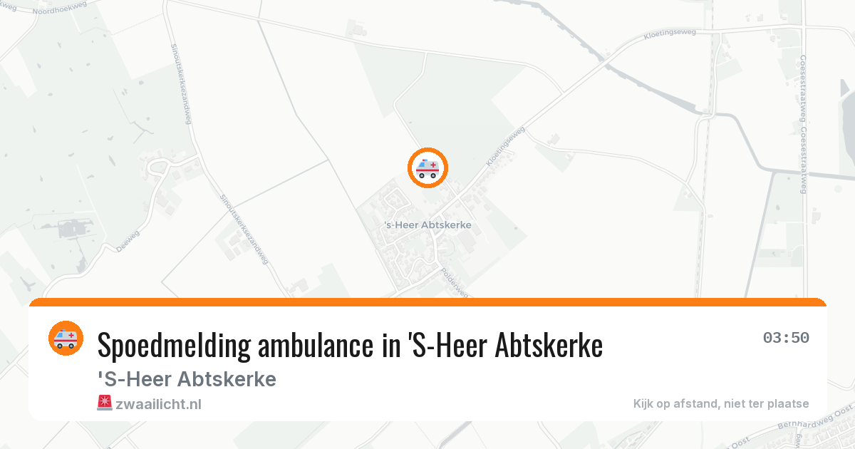Spoedmelding ambulance in 'S-Heer Abtskerke — 19 jun 2026