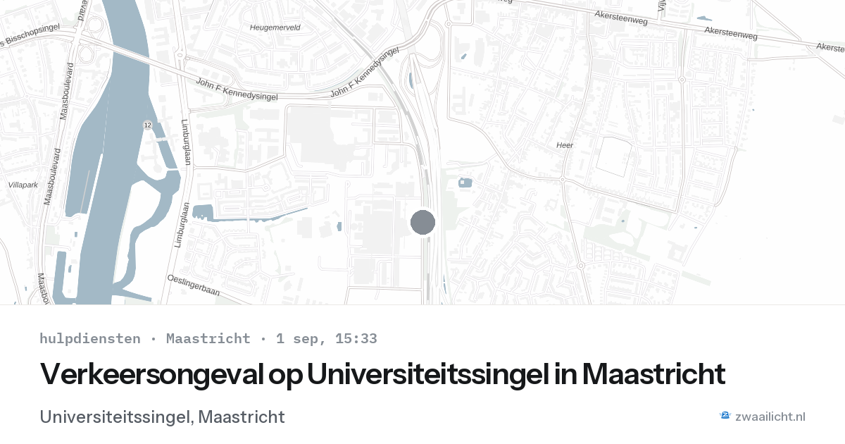Verkeersongeval op Universiteitssingel in Maastricht — 1 sep 2026