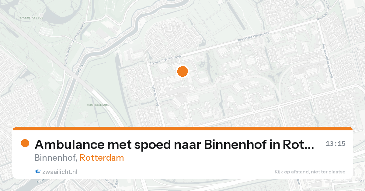 Ambulance met spoed naar Binnenhof in Rotterdam — 22 aug 2026